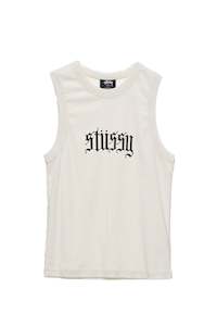 STUSSY RIB TANK - WASHED WHITE