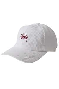 Stussy Graffiti Cord Low Pro Cap - White/maroon