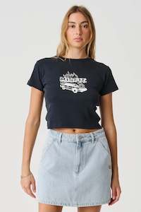 Womenswear: MISFIT FAST TYMES RIB TEE - THRIFT BLACK