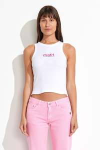 Misfit United Needs Rib Tank - White