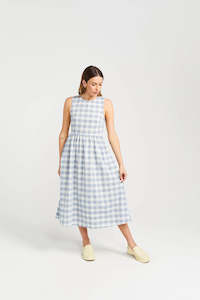 Womenswear: THING THING KIPPAH DRESS - MARINE CHECK