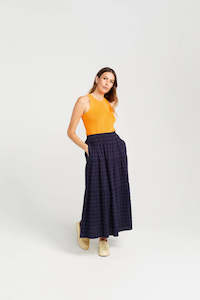 Womenswear: THING THING CLARA SKIRT - NAVY CHECK