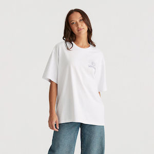 Wrangler Earth Serpent Slouch T Shirt - Optic White