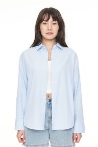 HUFFER CRUISE DAY SHIRT - BLUE HAZE/CHALK