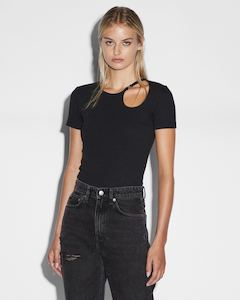 Womenswear: KSUBI ARISE CUT OUT SS TEE - BLACK