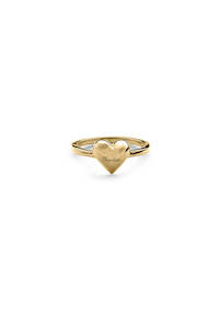 STOLEN GIRLFRIENDS CLUB FULL HEART MINI RING - GOLD PLATED