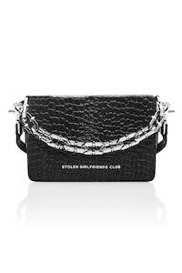 STOLEN GIRLFRIENDS CLUB LITTLE TROUBLE BAG - MATTE BLACK/SILVER