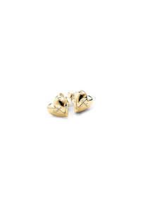 Stolen Girlfriends Club Full Heart Stud Earrings - Gold Plated