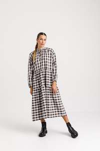 Thing Thing Paradise Dress - Soft Pink Check