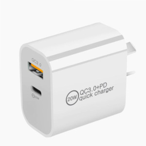 USB C 20W PD + USB A QC 3.0 Wall Charger Power Adapter