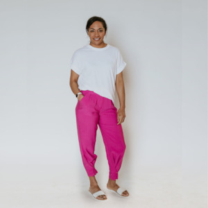 Shannon - Women's Wide Leg/Harem Pants - Flamingo