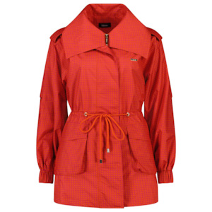 Marlow Women's Rain Jacket - Blood Orange/Fuchsia Check