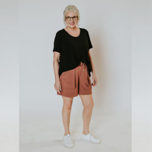 Jenna - Women's Paperbag Shorts - Desert