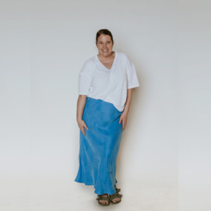 Clothing accessory: Darci - Women's Cupro Skirt - Cornflower