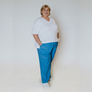 Shannon - Women's Wide Leg/Harem Pants - Cornflower