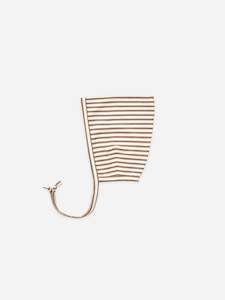 Clothing accessory: pixie bonnet | cocoa stripe