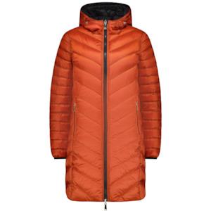 Arnie - Women's Reversible Long Down Jacket || Black/Intense Rust