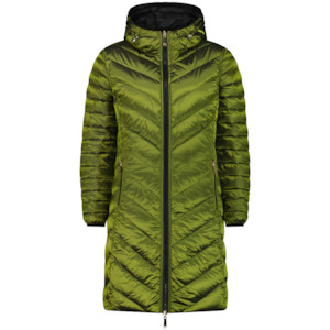 Arnie - Women's Reversible Long Down Jacket - Black/Avacado