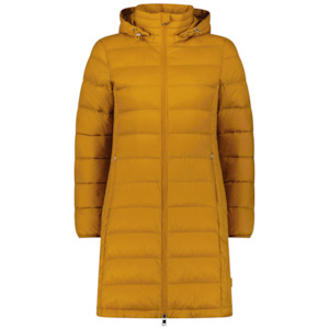 Sarah - Women's Long Packable Down Jacket - Apricot Crush