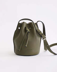 Bobb Bucket Bag || Olive Pebbled Leather