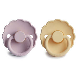 Clothing accessory: Daisy Pacifier - Soft Lilac/Pale Daffodil Latex