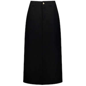 Clothing accessory: Becky - Women's Linen Skirt || Black