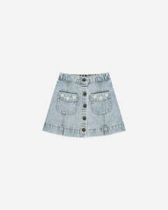 Denim Mini Skirt || Light Washed Denim