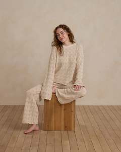 Crochet Knit Pant || Natural