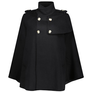 Clothing accessory: Harper Women's Wool Cape || Black