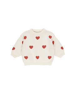 Heart Knit Sweater || Natural