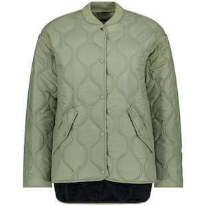 Talei Women's Quilt Bomber || Green Tea