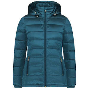 Clothing accessory: Lynnette Womens Packable Down Jacket || Empire Teal