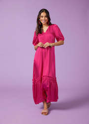 Loobies Story: Andorra Midi Dress. Magenta.