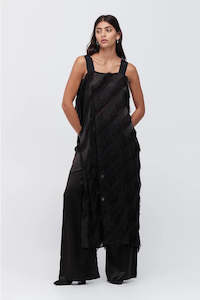 Womenswear: Taylor: DIVERGE DRESS - BLACK TASSEL