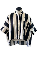 Deeanne Hobbs: Gorge Shirt Majestic. Black and Cream.