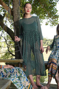 Curate: Game Changer Dress. Green Spot.