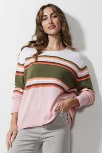 Womenswear: LD & Co: Rainbow Ottoman Top. White