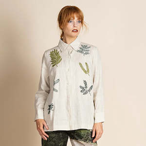 Womenswear: Megan Salmon: embroidered liberty trapeze shirt