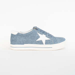 Alysia Blue Denim-White