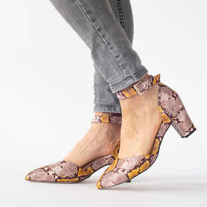 Shoe: Antonia Mustard Python Print