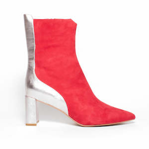 Beth Red Suede Rose Gold