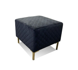 Square Ottoman On Brass Legs