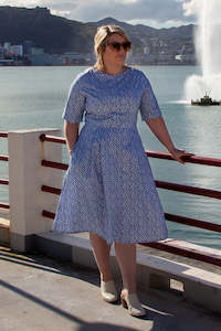 London Dress - Blue Spot