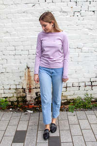 Alisa Top - Lilac Stripe