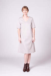 Como Dress - Sand Stripe