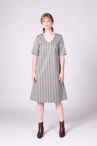 Como Dress - Olive Stripe