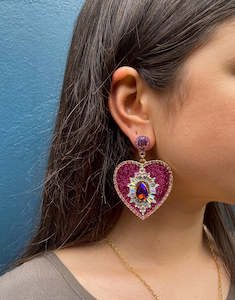 Frida Earrings - Magenta