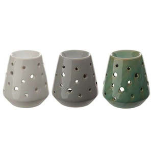 Essential Oils, Incense, Candles, Diffuser's: Eden Tapered Ceramic Oil Burner with Circular Cut-outs