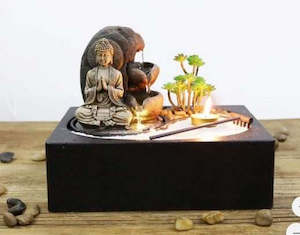 Giftware: Water Feature Meditating Buddha in Zen Garden - WF41