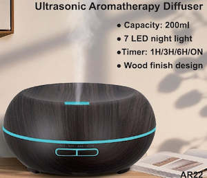 Essential Oils, Incense, Candles, Diffuser's: Aroma Diffuser Round Dark Wood